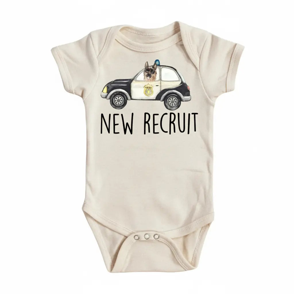 Police Recruit K9 - Baby Boy Girl Clothes Infant Bodysuit Funny Cute Newborn  Funny Cute Onesie® | North Fork Forager LLC