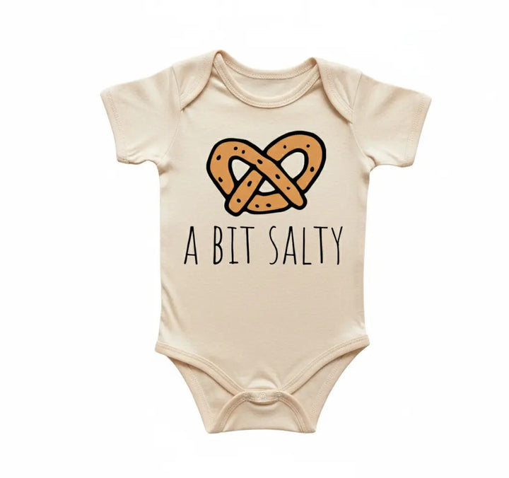 Pretzel Salty - Baby Boy Girl Clothes Infant Bodysuit Funny Cute Newborn  Funny Cute Onesie® | North Fork Forager LLC