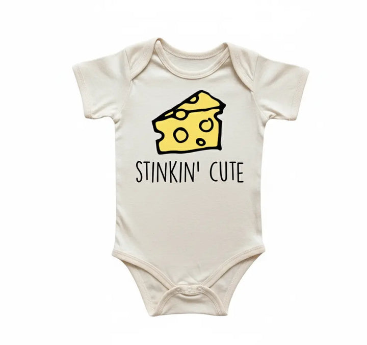Stinkin Cute Cheese - Baby Boy Girl Clothes Infant Bodysuit Funny Cute Newborn  2  Funny Cute Onesie® | North Fork Forager LLC