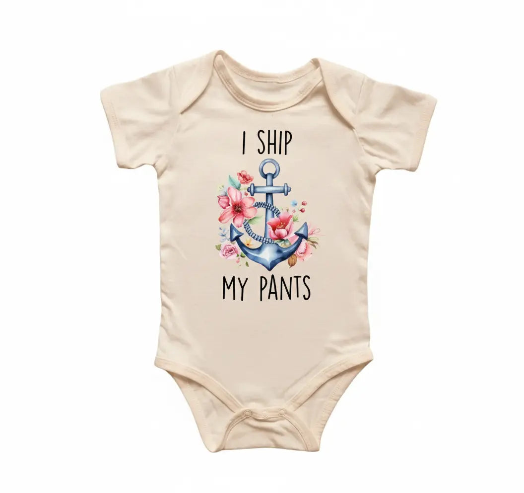 Boat Anchor Nautical - Baby Boy Girl Clothes Infant Bodysuit Funny Cute Newborn 4  Funny Cute Onesie® | North Fork Forager LLC