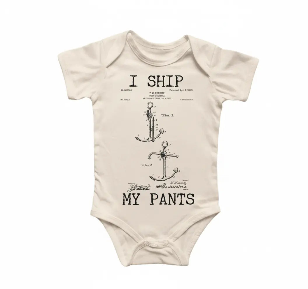 Boat Anchor Nautical - Baby Boy Girl Clothes Infant Bodysuit Funny Cute Newborn 3  Funny Cute Onesie® | North Fork Forager LLC