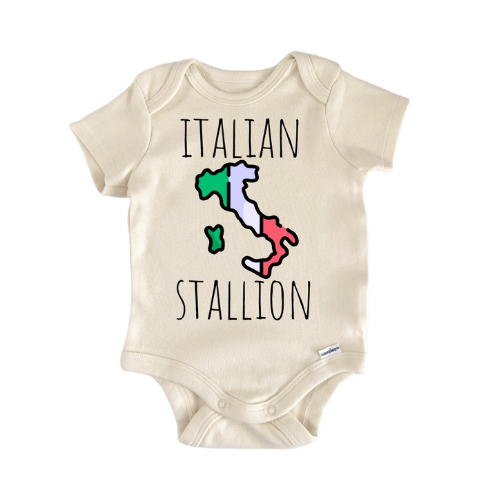 Italian Stallion Italy - Baby Bodysuit  Funny Cute Onesie® | North Fork Forager LLC