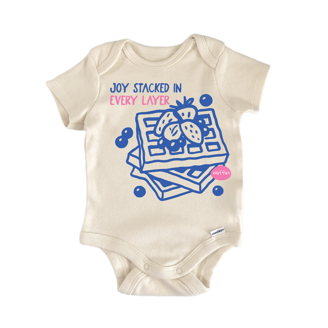 Joy Waffles Brunch Breakfast - Baby Bodysuit  Funny Cute Onesie® | North Fork Forager LLC