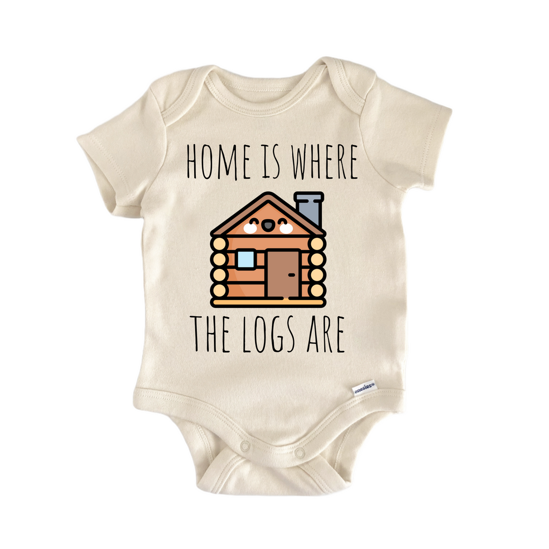 Log Cabin Lumberjack - Baby Bodysuit  Funny Cute Onesie® | North Fork Forager LLC