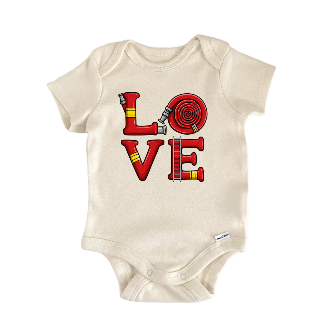 Love Firefighter Hose Newborn Baby Onesie® Bodysuit