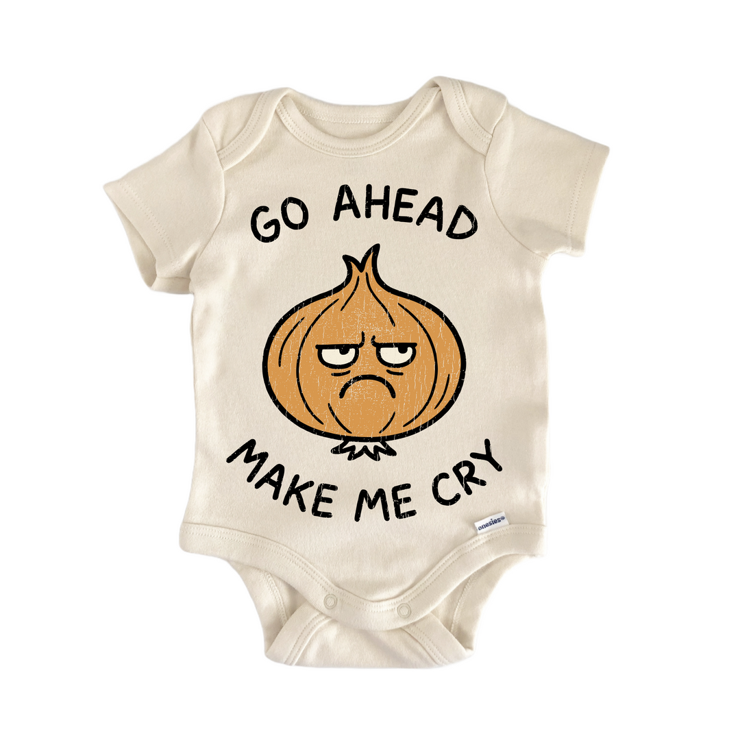 Make Cry Onion Vegan Vegetable - Baby Bodysuit  Funny Cute Onesie® | North Fork Forager LLC