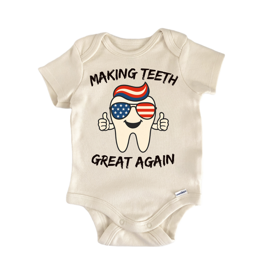 Making Teeth Tooth Dentist Dental - Baby Bodysuit  Funny Cute Onesie® | North Fork Forager LLC