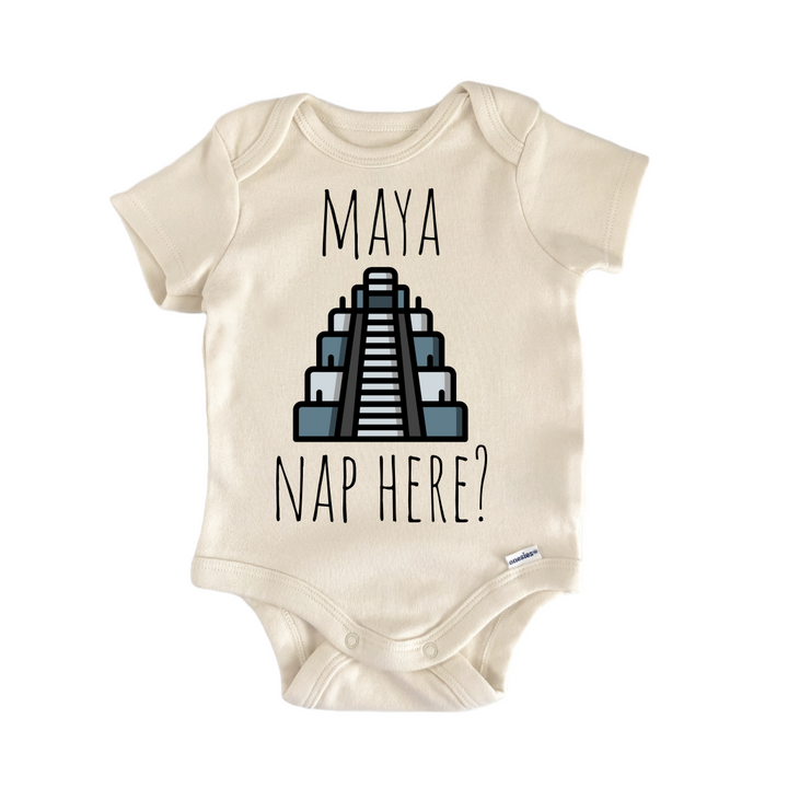 Maya Temple Central America - Baby Bodysuit  Funny Cute Onesie® | North Fork Forager LLC