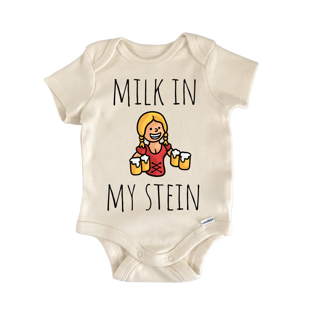 Milk Stein Oktoberfest - Baby Bodysuit  Funny Cute Onesie® | North Fork Forager LLC
