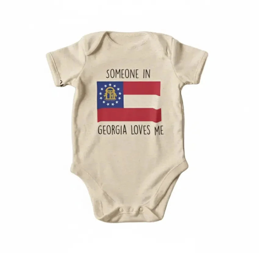 Georgia Flag Love - Baby Boy Girl Clothes Infant Bodysuit Funny Cute Newborn  Funny Cute Onesie® | North Fork Forager LLC