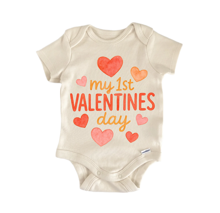 My 1St Valentines Day Heart Newborn Baby Onesie® Bodysuit