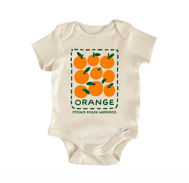 Orange Fruit Retro - Baby Bodysuit  Funny Cute Onesie® | North Fork Forager LLC