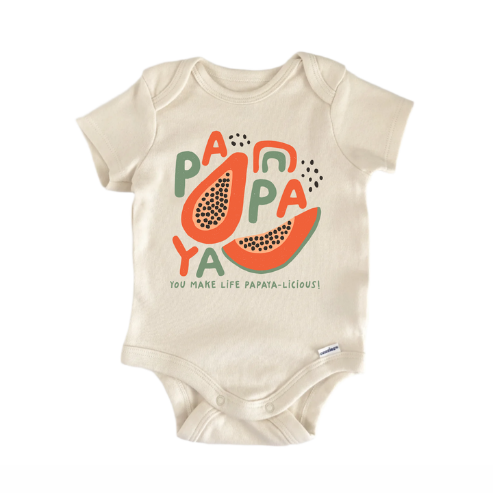 Papaya Fruit Retro - Baby Bodysuit  Funny Cute Onesie® | North Fork Forager LLC