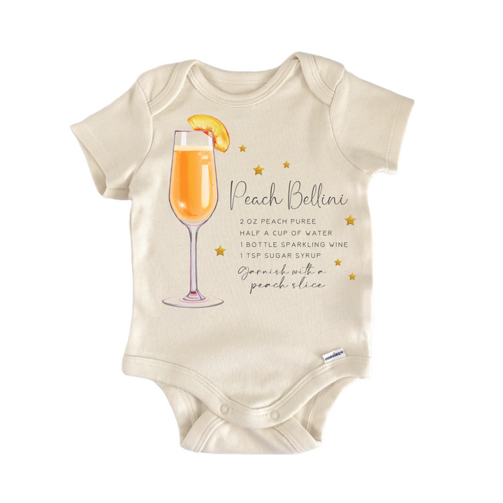 Peach Bellini Wine Cocktail - Baby Bodysuit  Funny Cute Onesie® | North Fork Forager LLC