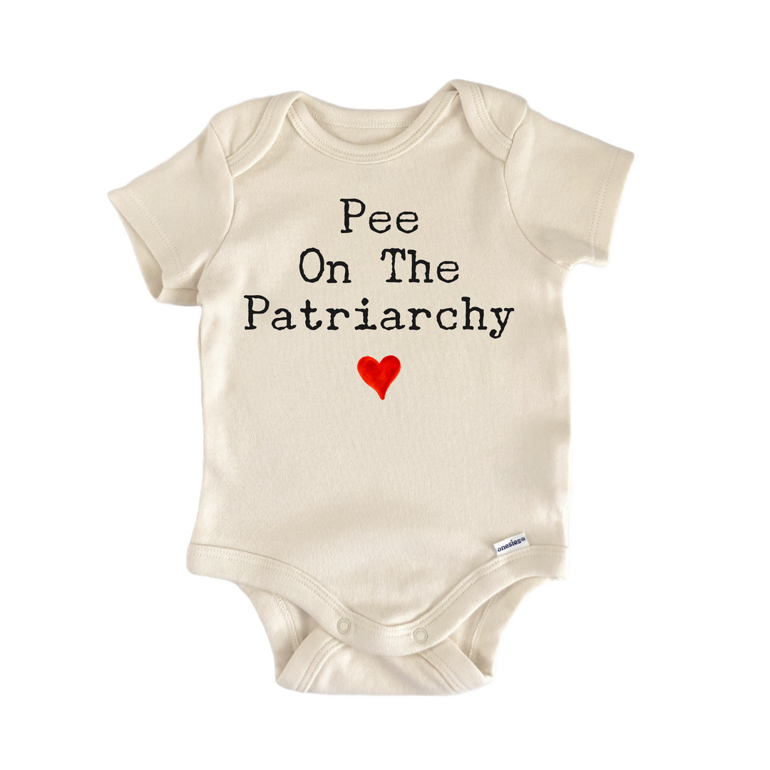 Pee On The Patriarchy Feminist - Baby Bodysuit  Funny Cute Onesie® | North Fork Forager LLC