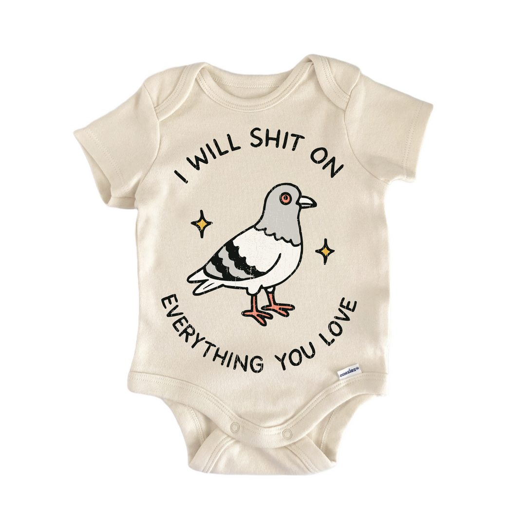 Pigeon Shit Love Bird Sarcastic - Baby Bodysuit  Funny Cute Onesie® | North Fork Forager LLC