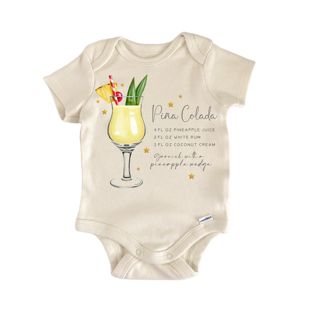 Pina Colada Pineapple Rum Coconut Cocktail - Baby Bodysuit  Funny Cute Onesie® | North Fork Forager LLC