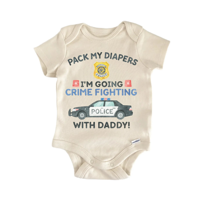 Police Pack Diapers Daddy Newborn Baby Bodysuit