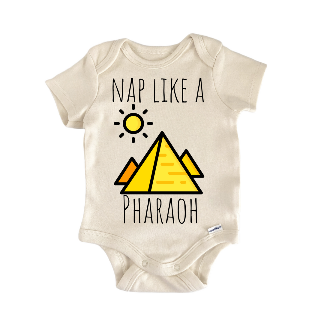 Pyramid Pharaoh Egypt - Baby Bodysuit  Funny Cute Onesie® | North Fork Forager LLC