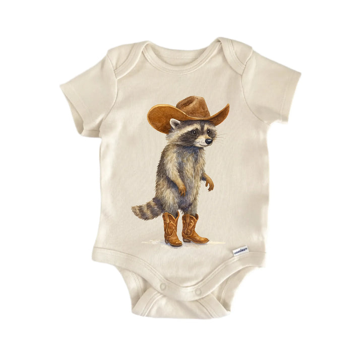Raccoon Cowboy Feral Newborn Baby Bodysuit