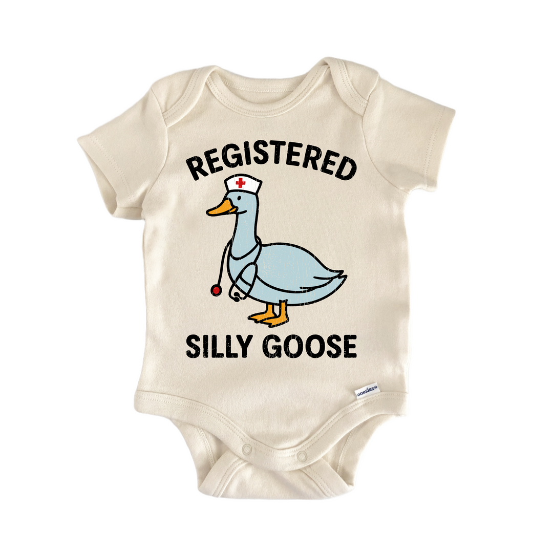 Registered Nurse Rn Silly Goose - Baby Bodysuit  Funny Cute Onesie® | North Fork Forager LLC
