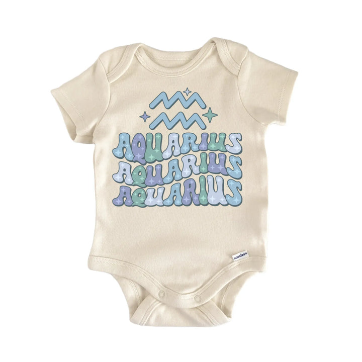 Retro Zodiac Vintage Aquarius Newborn Baby Bodysuit