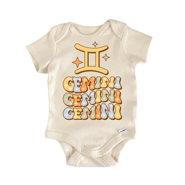 Retro Zodiac Vintage Gemini Newborn Baby Bodysuit