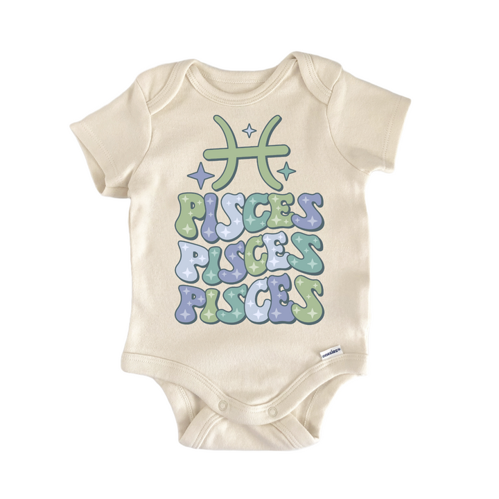 Retro Zodiac Vintage Pisces Newborn Baby Onesie® Onesie®