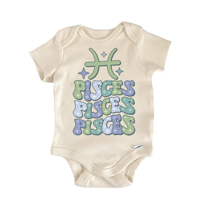 Retro Zodiac Vintage Pisces Newborn Baby Bodysuit