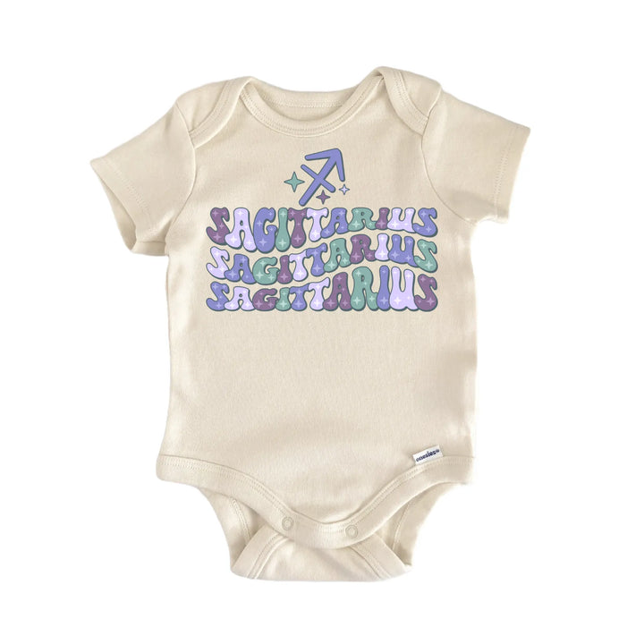 Retro Zodiac Vintage Sagitarius Newborn Baby Bodysuit