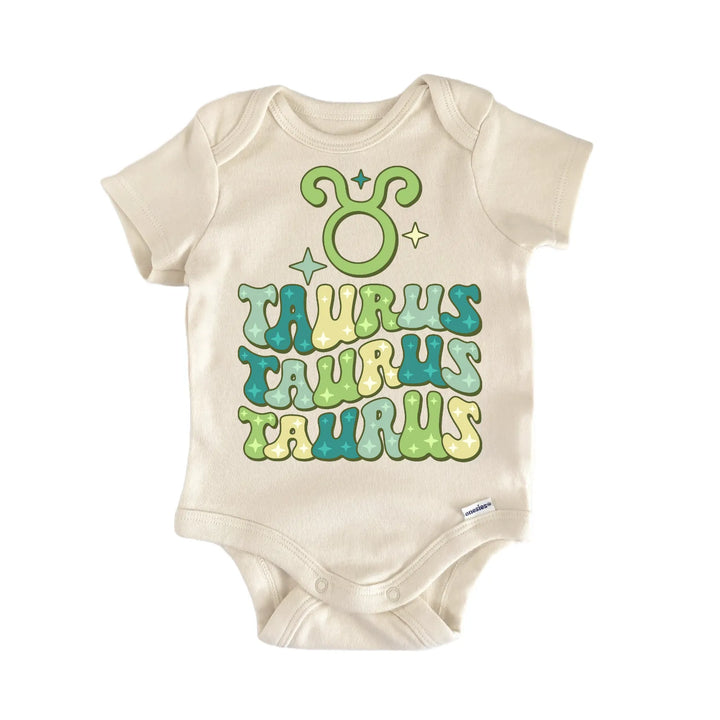 Retro Zodiac Vintage Taurus Newborn Baby Bodysuit