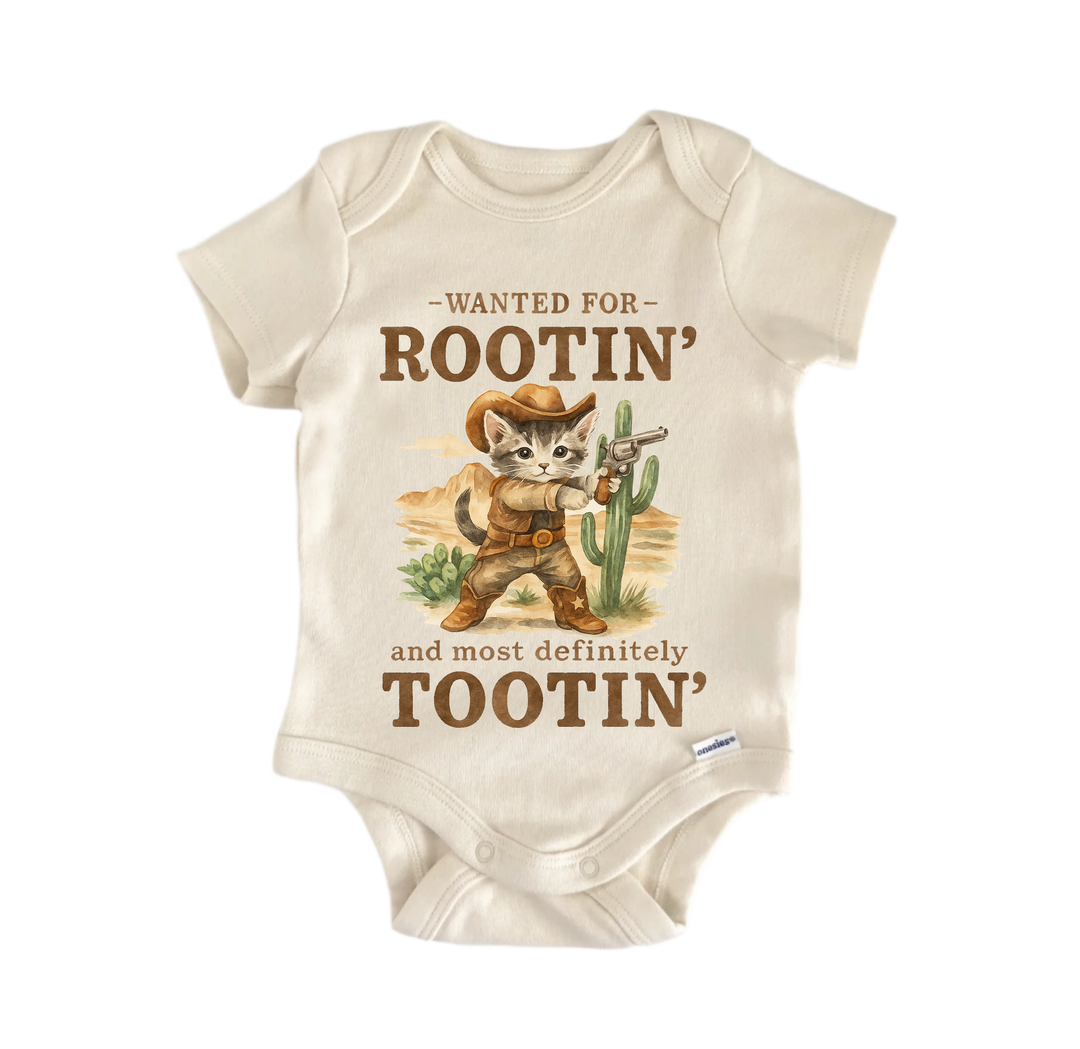 Rootin Tootin Cowboy Cat Newborn Baby Onesie® Bodysuit