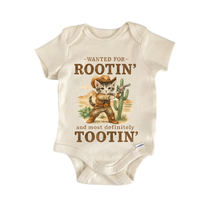 Rootin Tootin Cowboy Cat Newborn Baby Bodysuit
