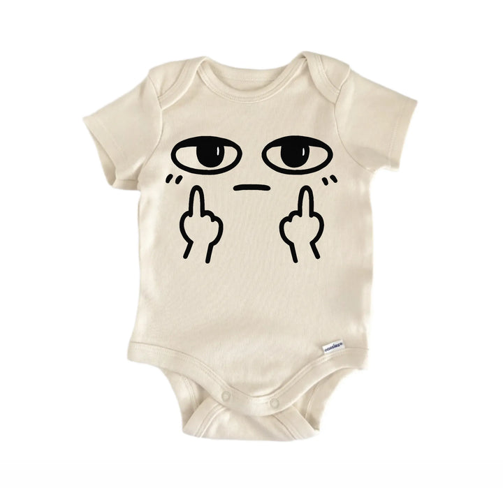 Sarcastic Middle Finger Humor Newborn Baby Bodysuit