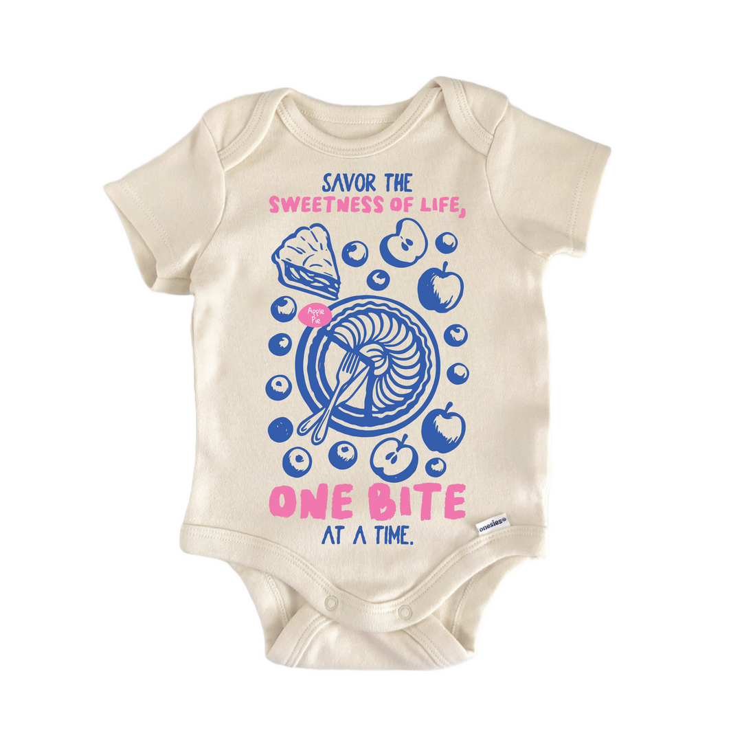 Savor Pie Pastry Sweet - Baby Bodysuit  Funny Cute Onesie® | North Fork Forager LLC