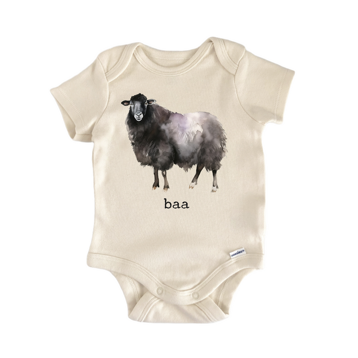 Sheep Lamb Baa Farm Animal Barn - Baby Bodysuit  Funny Cute Onesie® | North Fork Forager LLC