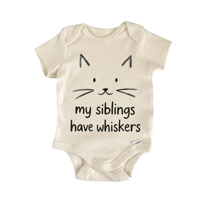 Siblings Whiskers Cat Newborn Baby Bodysuit