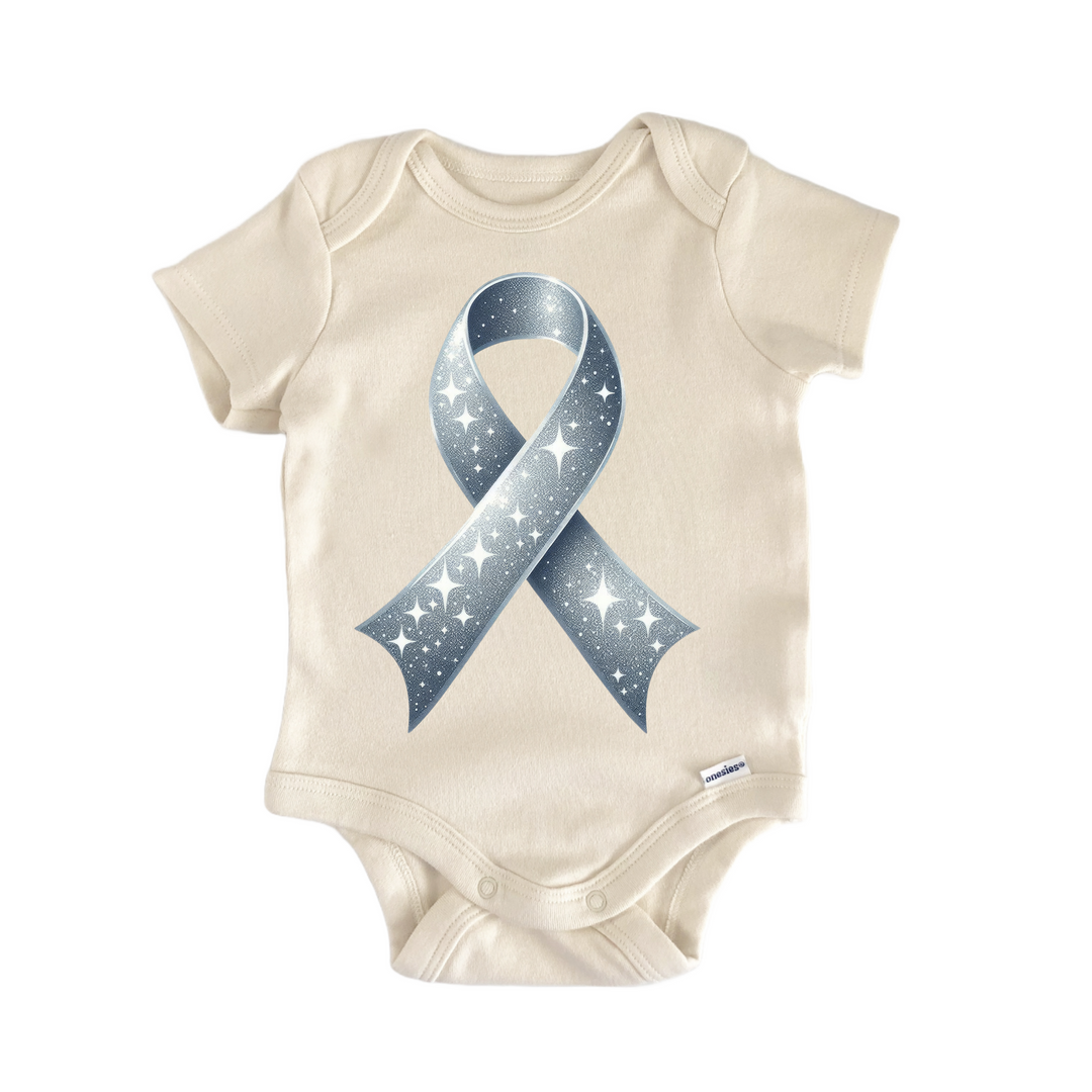 Silver Ribbon Awareness - Baby Bodysuit  Funny Cute Onesie® | North Fork Forager LLC