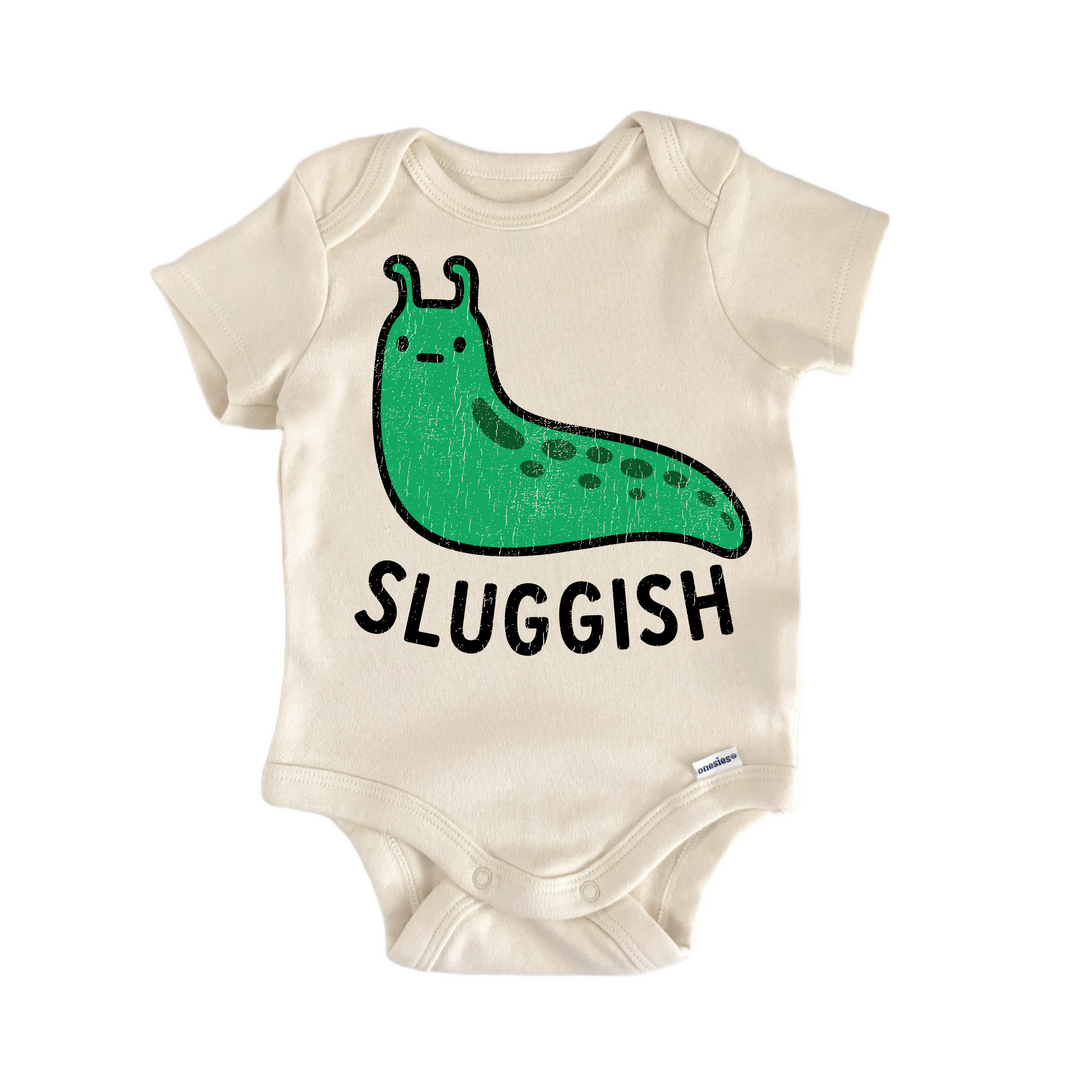 Sluggish Slow Slug Snail Lazy - Baby Bodysuit  Funny Cute Onesie® | North Fork Forager LLC