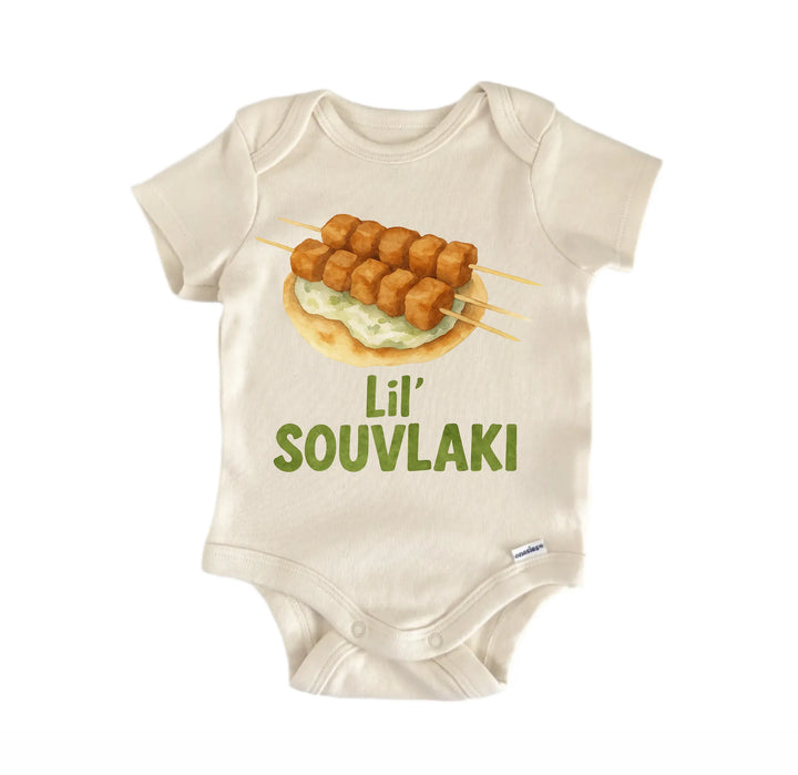 Souvlaki Greek Foodie Newborn Baby Bodysuit