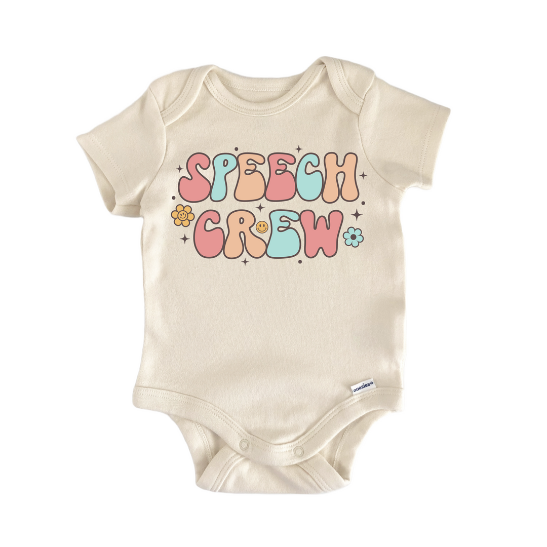 Speech Crew Speech Therapy Therapist Slp - Baby Bodysuit  Funny Cute Onesie® | North Fork Forager LLC