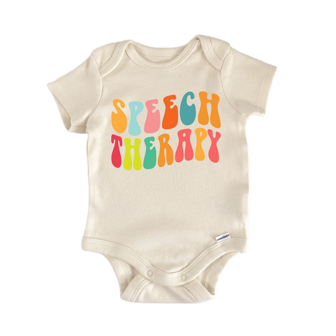 Speech Therapy Therapist Groovy Hippie - Baby Bodysuit  Funny Cute Onesie® | North Fork Forager LLC