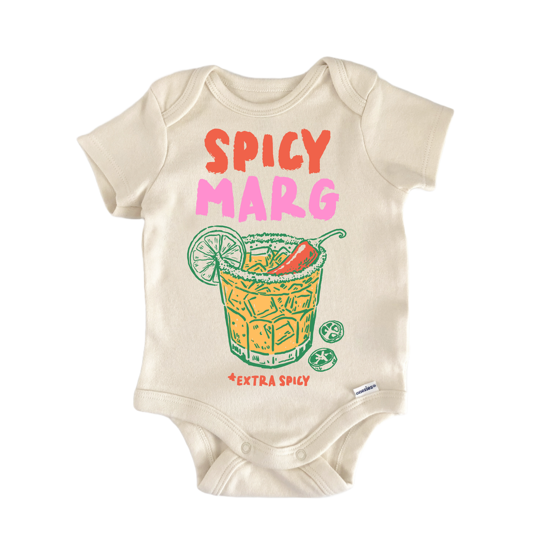 Spicy Marg Margarita Cocktail - Baby Bodysuit  Funny Cute Onesie® | North Fork Forager LLC