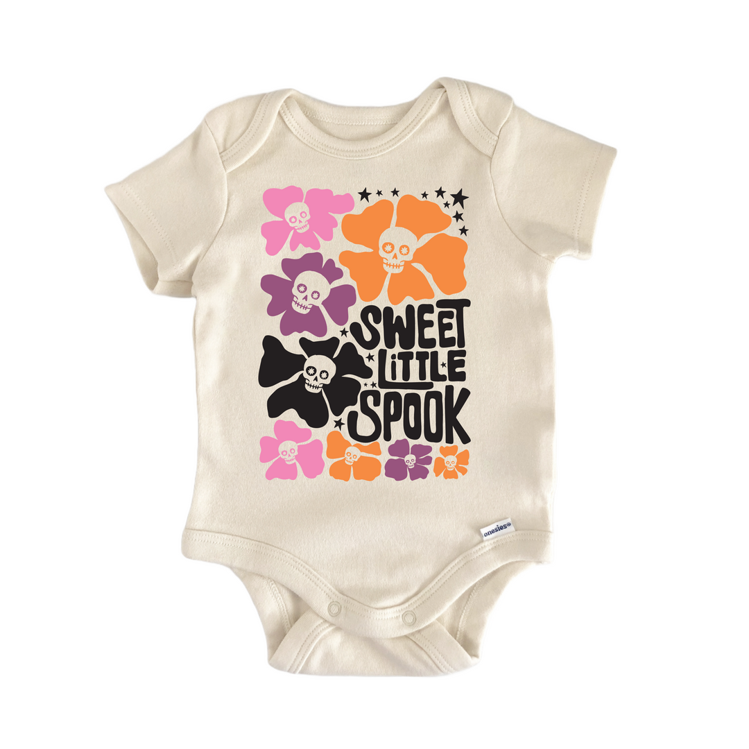 Spooky Floral Boho Skull - Baby Bodysuit  Funny Cute Onesie® | North Fork Forager LLC