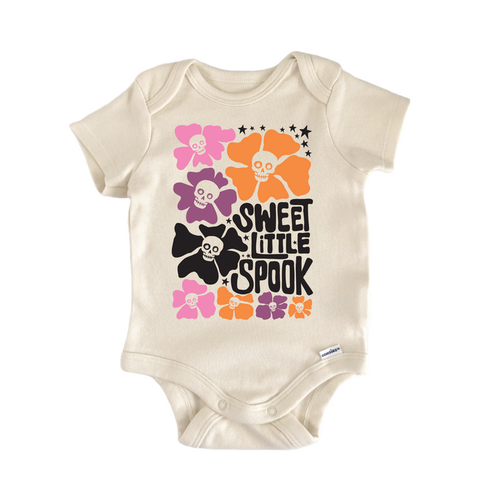 Spooky Floral Boho Skull - Baby Bodysuit  Funny Cute Onesie® | North Fork Forager LLC