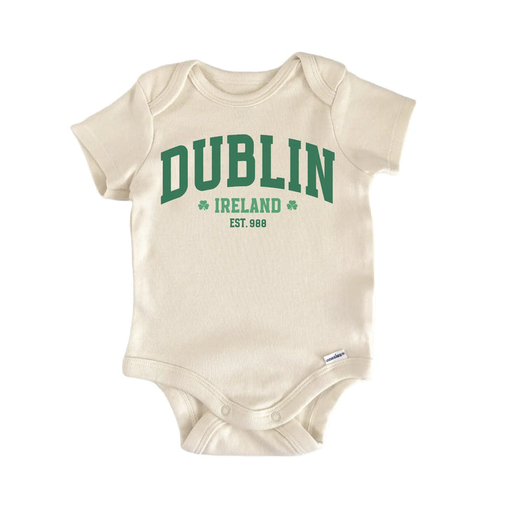 St. Patricks Day Dublin Varsity Newborn Baby Bodysuit