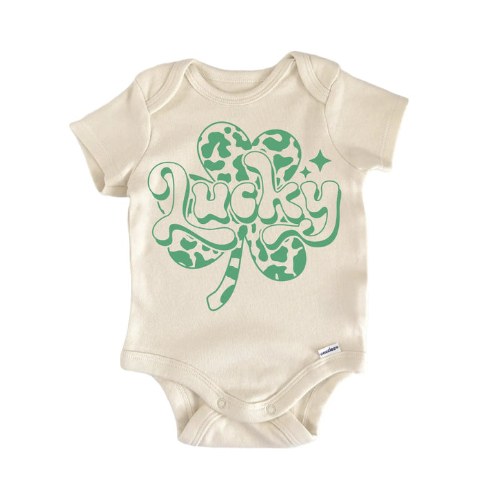 St. Patricks Day Lucky Cow Newborn Baby Bodysuit