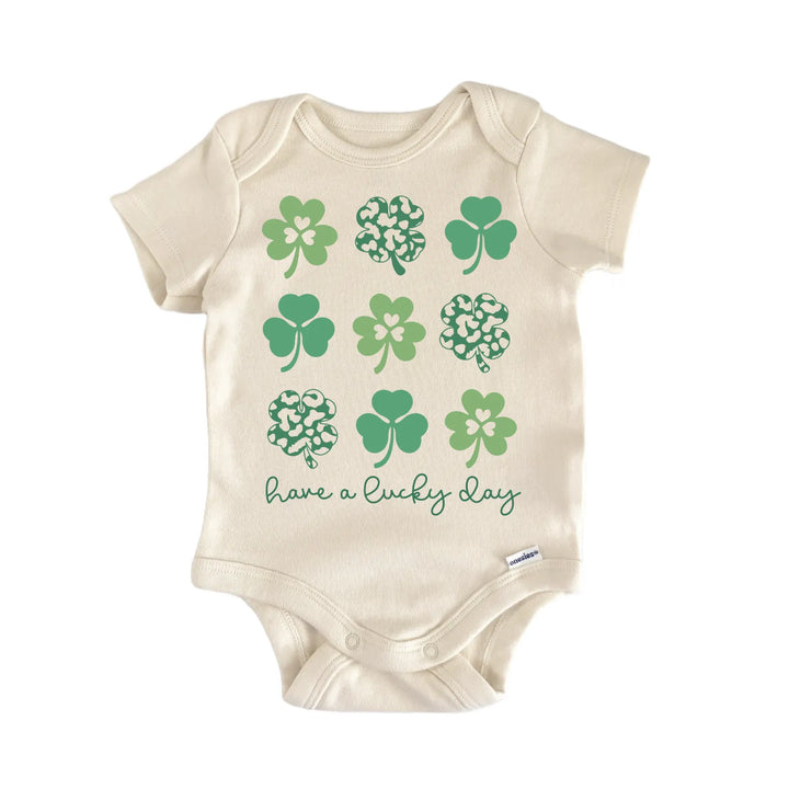 St. Patricks Day Lucky Day Newborn Baby Bodysuit