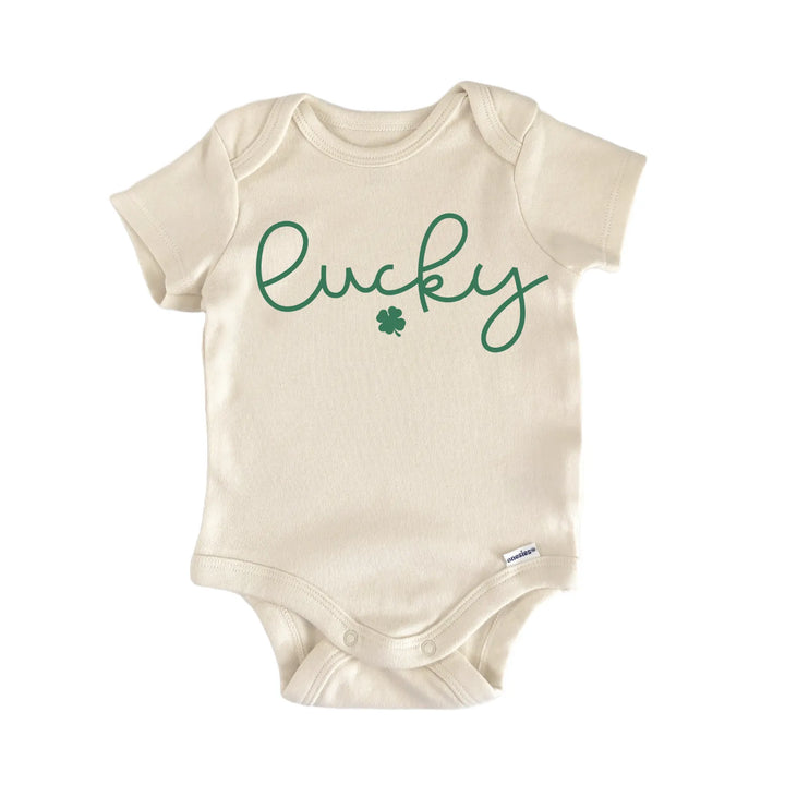 St. Patricks Day Lucky Script Newborn Baby Bodysuit