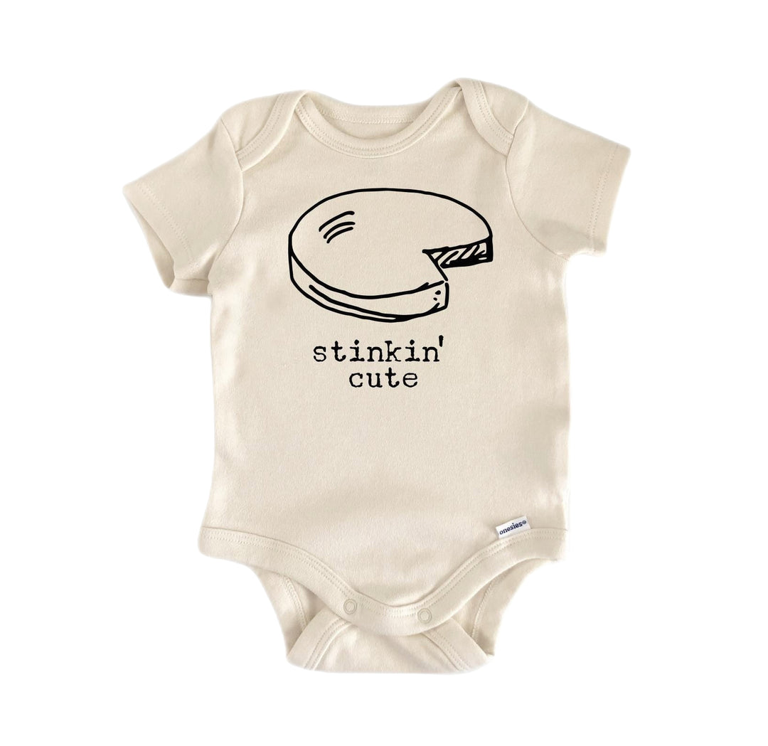 Stinkin Cute Cheese Wheel - Baby Boy Girl Clothes Infant Bodysuit Funny Cute Newborn  Funny Cute Onesie® | North Fork Forager LLC